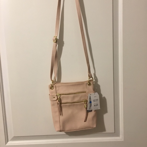 Baby pink cross body bag with gold embellishments! - Picture 1 of 4